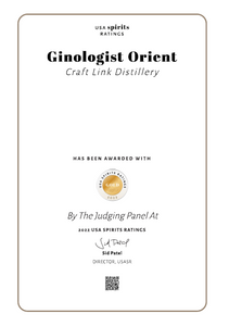 GINOLOGIST ORIENT GIN 40% 70 cl. "Gin of the year" USA 2022 - Premiumgin.dk